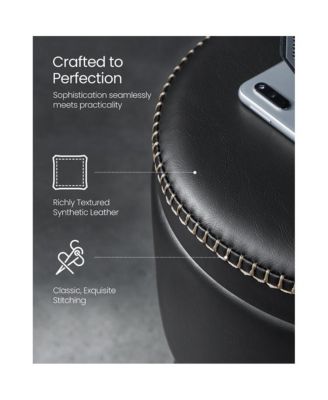 Storage Ottoman Vanity Stool with Steel Legs