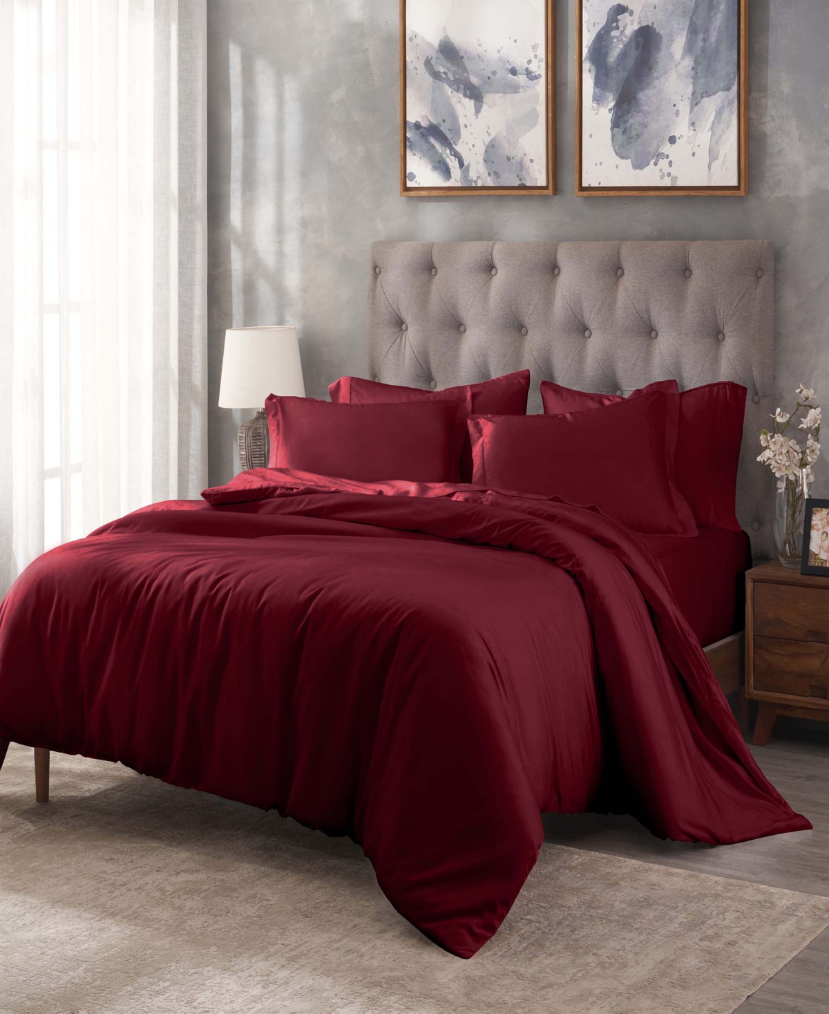 Superior Egyptian Cotton 400 Thread Count Solid Luxury Duvet Cover Set,