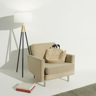 Levi Modern LED Tripod Gold Floor Lamp with Drum Shade (61"), Bulb Included