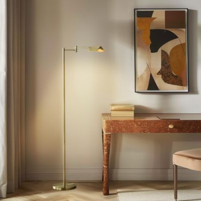 Leaf  Modern Pharmacy Reading LED Floor Lamp with Adjustable Neck (53")