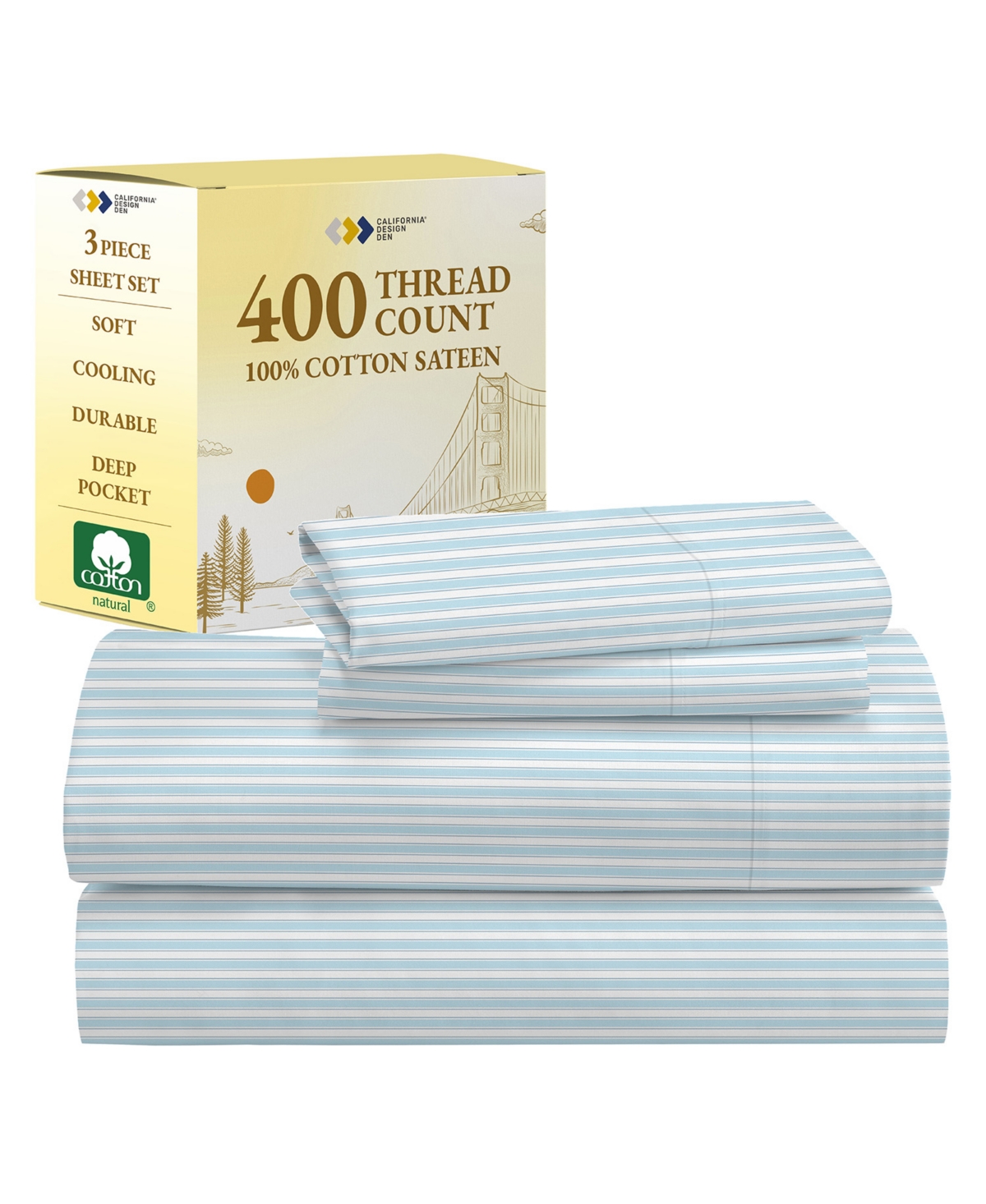 400 Thread Count 100% Cotton Printed Sheet Set