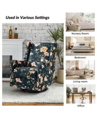 Floral Manual Swivel Glider Recliner – Yaffa Design