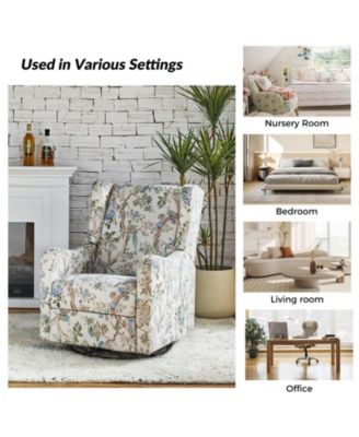 Floral Manual Swivel Glider Recliner – Yaffa Design