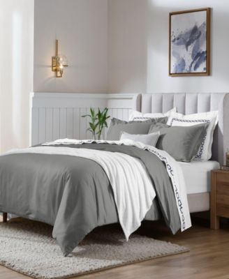 650-TC Egyptian Cotton Solid Luxury Duvet Cover Set, Twin