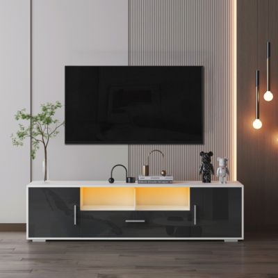 Streamdale Modern TV Stand with LED Lights
