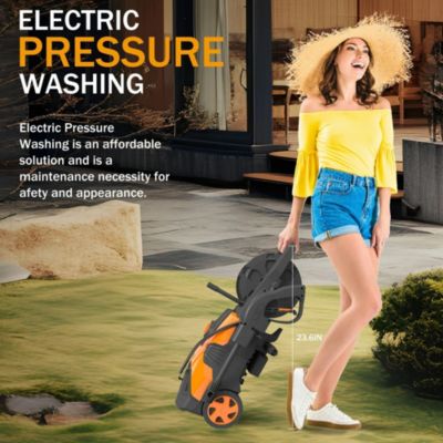 3000PSI Max 2.4 GPM Electric Pressure Washer with 4 Nozzles, Foam Cannon & Spray Gun
