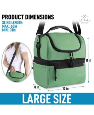 Insulated Lunch Bag Dual Compartment with Adjustable Strap