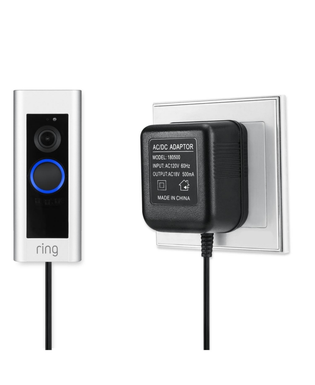 Wasserstein Power Supply Adapter Compatible with Ring Video Doorbell, Doorbell 2, Doorbell Pro, Zmodo Video Doorbell, eufy Doorbell, and Arlo Doorbell