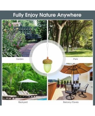 Metal Acorn Wild Bird Feeder Outdoor Hanging Food Dispenser for Garden Yard