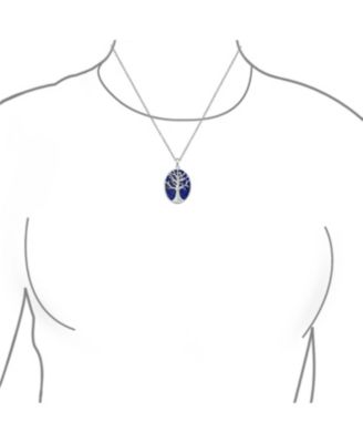 Large Oval Wishing Tree Family Tree Of Life Pendant Necklace Western Jewelry Sterling Silver