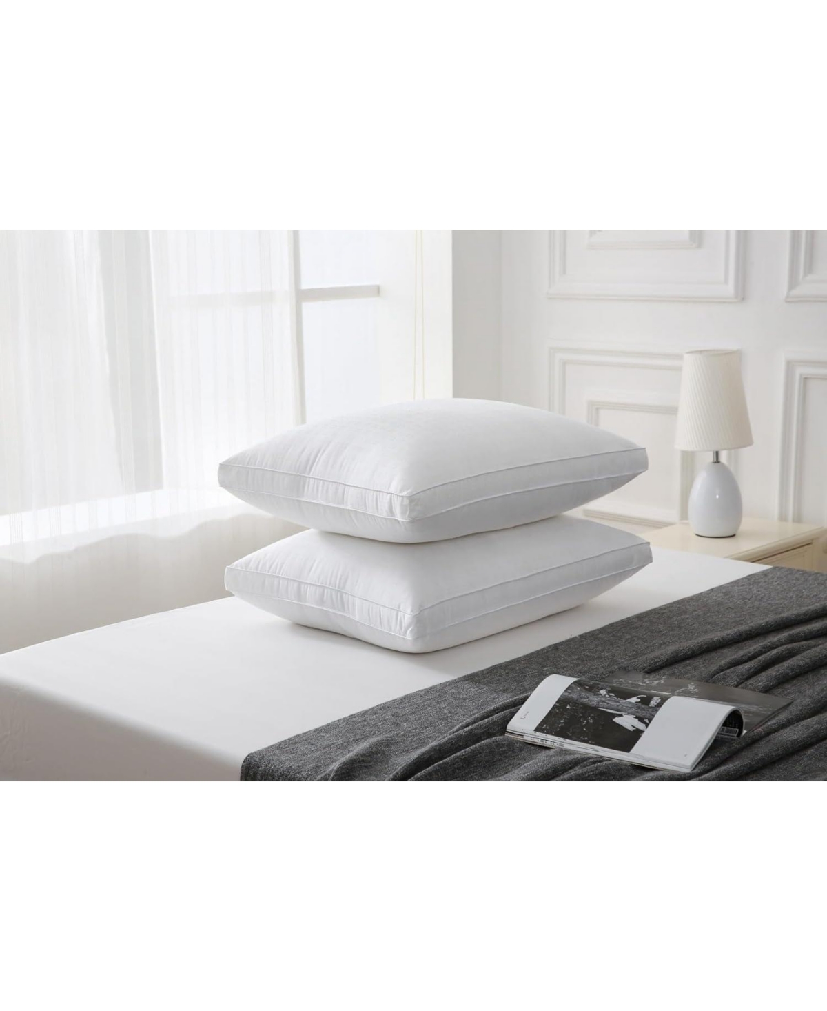 Maxi 100% Cotton Down Alternative Vacuum Packed Pillows –(2 Pack) - White