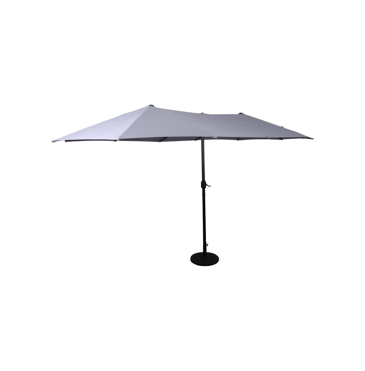 Evanston Triple Head Umbrella For Patio Use With Top Air Vents, Crank Handle, And Easy Tilt Function - Gray