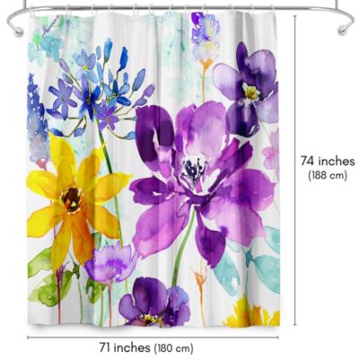   Floral Shimmer by Harrison Ripley Botanical Shower Curtain, 71x74