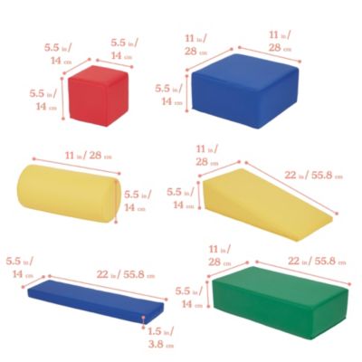 SoftZone Soft Builder Blocks, Assorted, 16-Piece