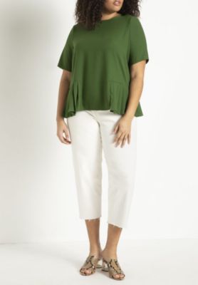 Women's Plus Size Pleated Hem Top