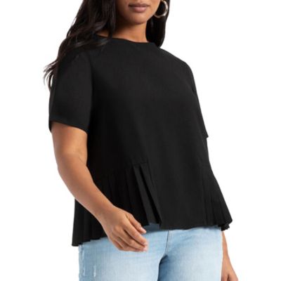 Women's Plus Size Pleated Hem Top