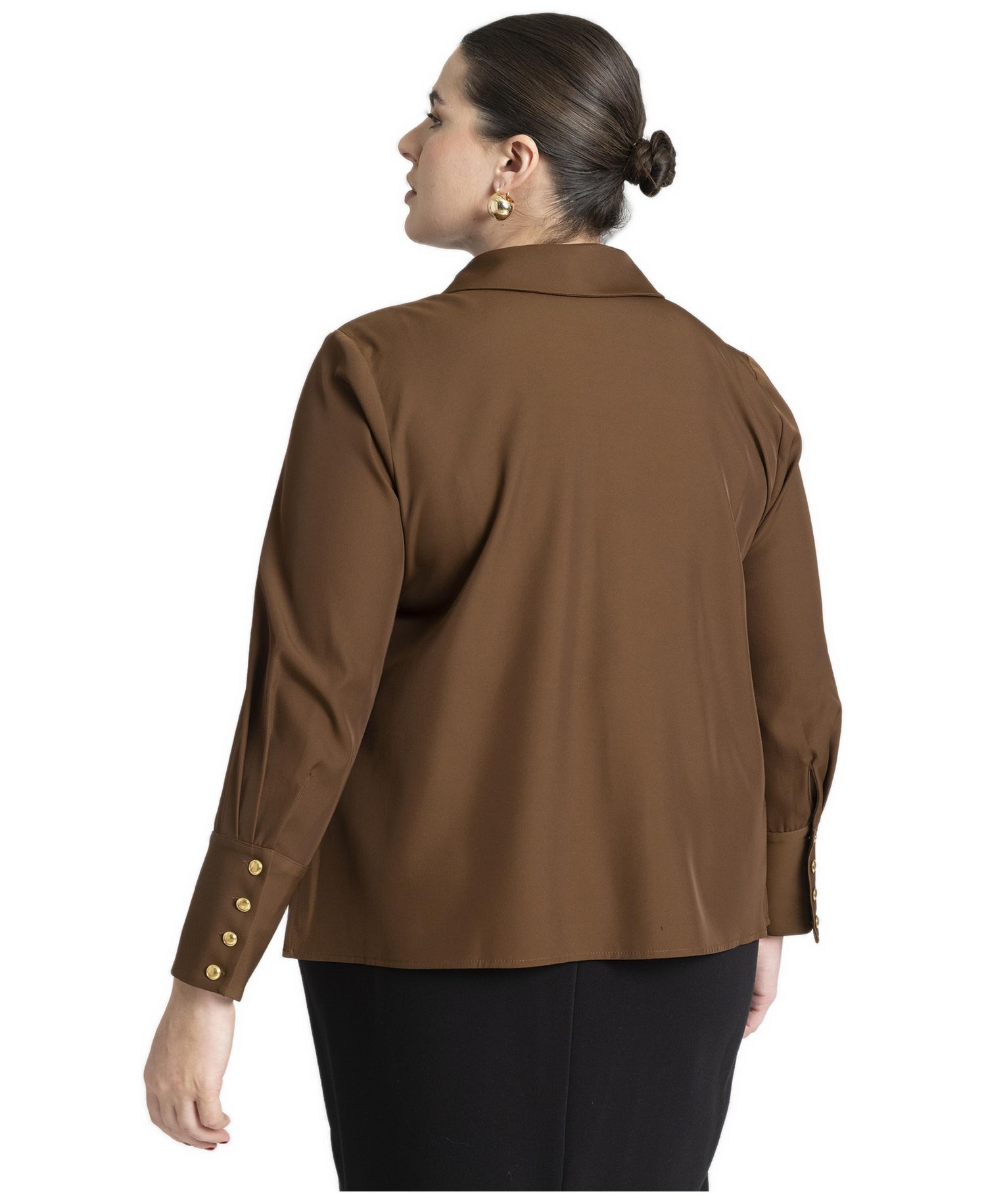 Women's Pointed Collar Button Up Shirt