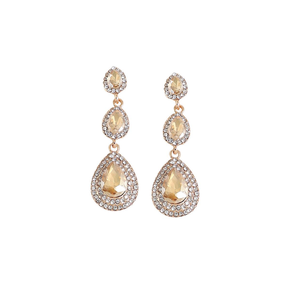 Women's Silver Teardrop Drop Earrings - Gold