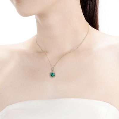 Unique Colored Cubic Zirconia Drop Pendant Necklace