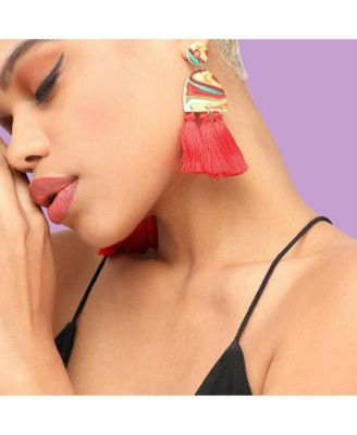Women's Gold Tassel Drop Earrings