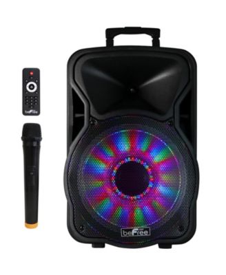 12 Inch 2500 Watt Bluetooth Rechargeable Portable Party PA Speaker with Illuminating Lights and microphone