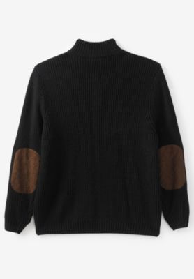 Men's by KingSize Patch Sweater With Mock Neck