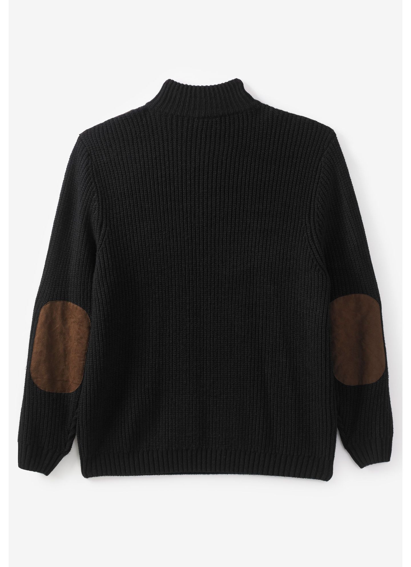 Мужской свитер Boulder Creek by KingSize Patch Sweater with Mock Neck, цвет: Чёрный — фото 2