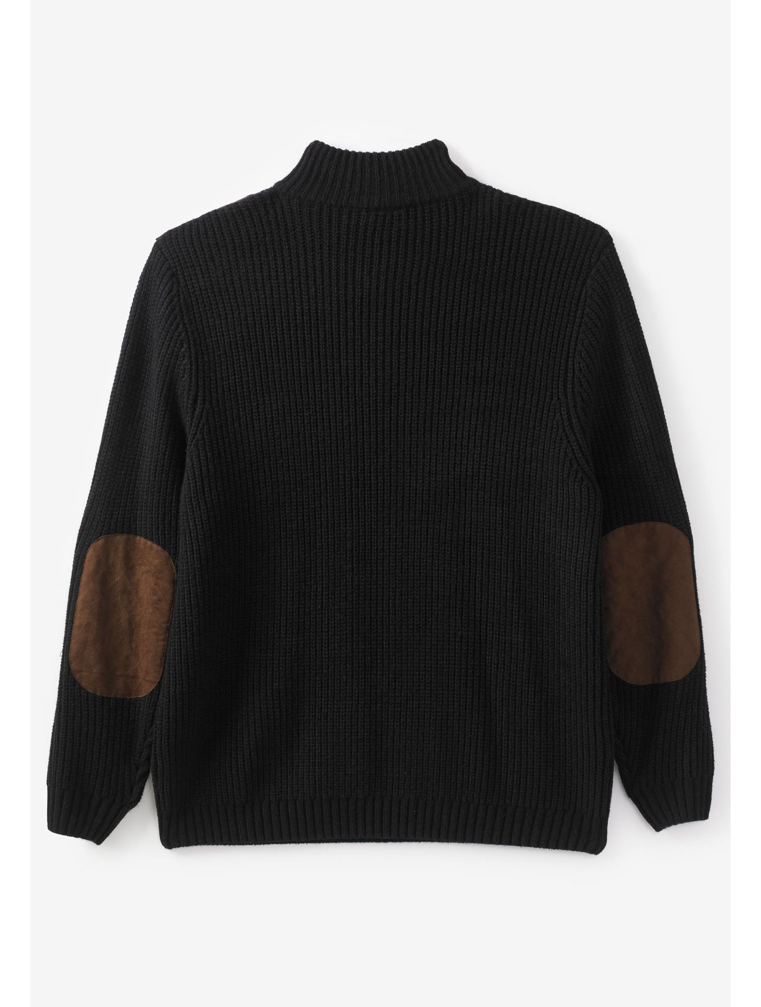 Men's by KingSize Patch Sweater with Mock Neck