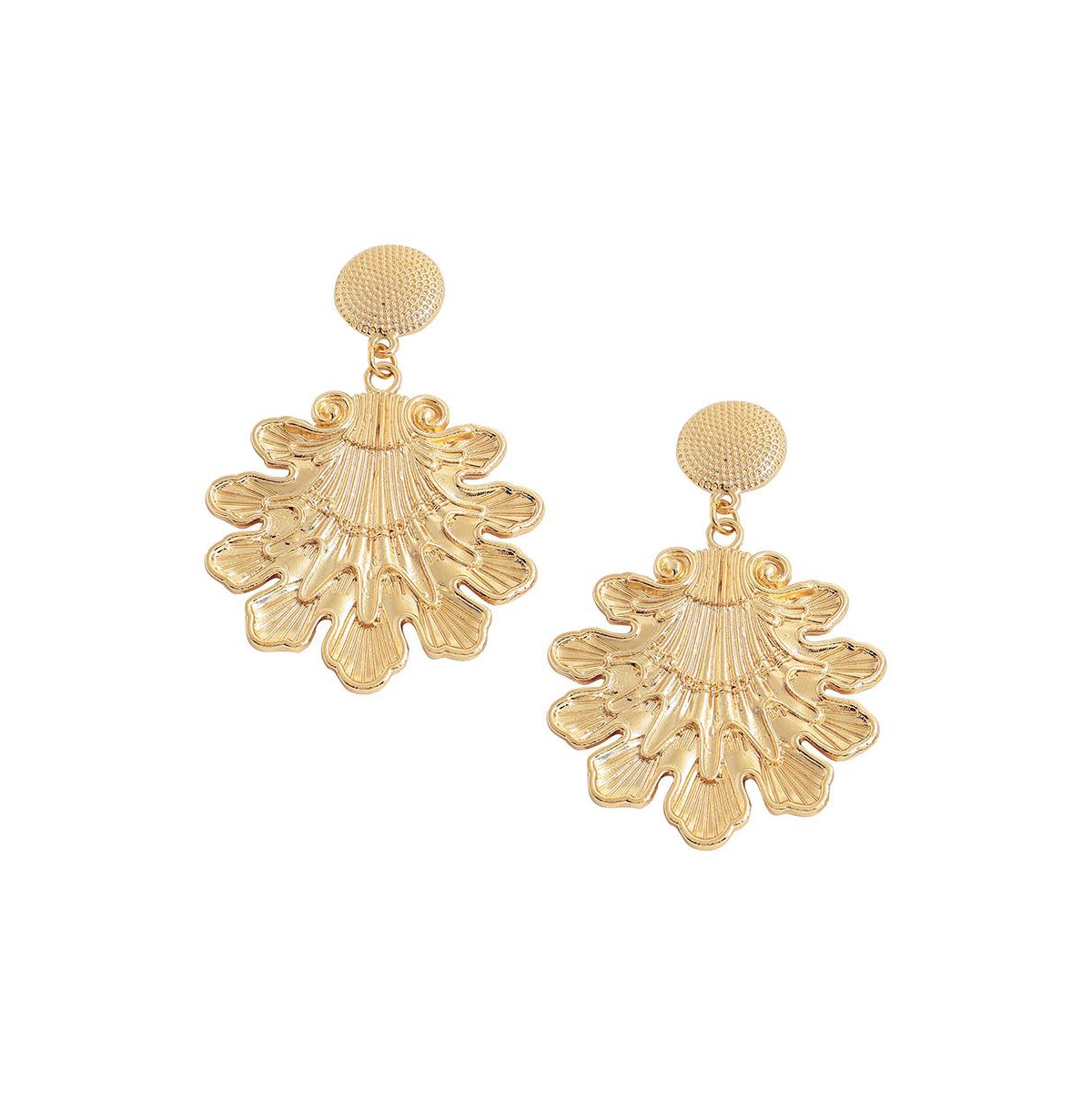 Women's Gold Floral Drop Earrings - Gold