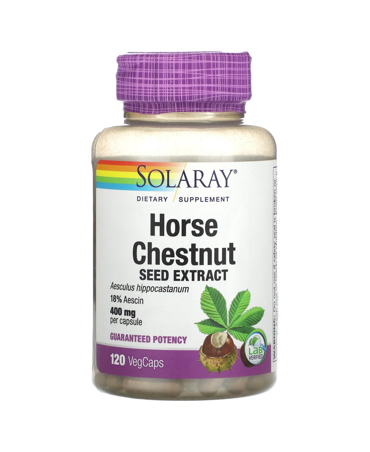 Horse Chestnut Seed Extract 400 mg - 120 VegCaps - Assorted Pre-pack (See Table