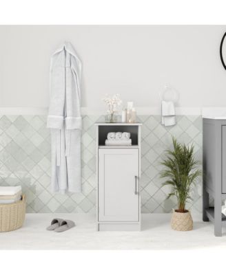 Adjustable Shelf Magnetic Closure Bathroom Storage Cabinet with Open Upper Shelf