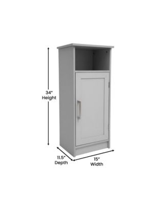 Adjustable Shelf Magnetic Closure Bathroom Storage Cabinet with Open Upper Shelf