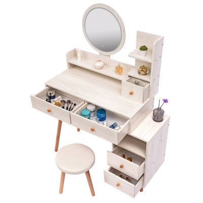 Stylish Vanity Table Set with LED Mirror