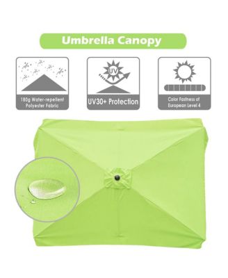 Rectangle Replacement Patio Umbrella Canopy Parasol Top Cover for 6 Ribs 6.5x10ft Umbrella