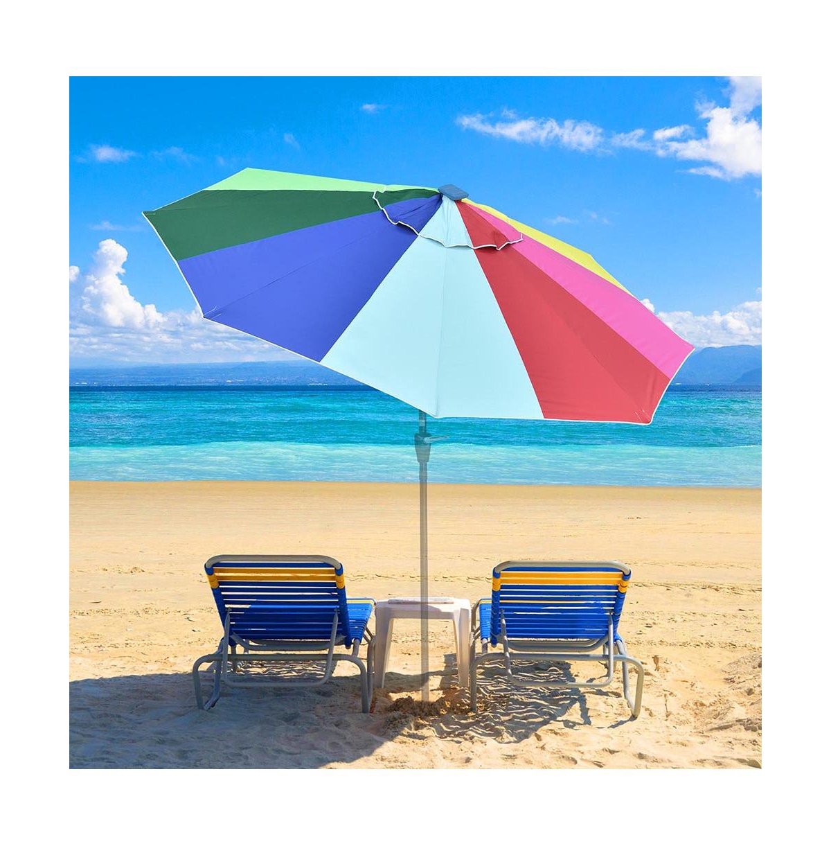 Yescom 9Ft UV50+ Universal Replacement Umbrella Canopy Patio Beach Parasol Top Cover