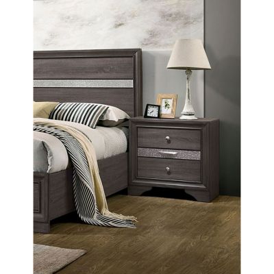 Contemporary Silver Nightstand with Hidden Jewelry Drawer