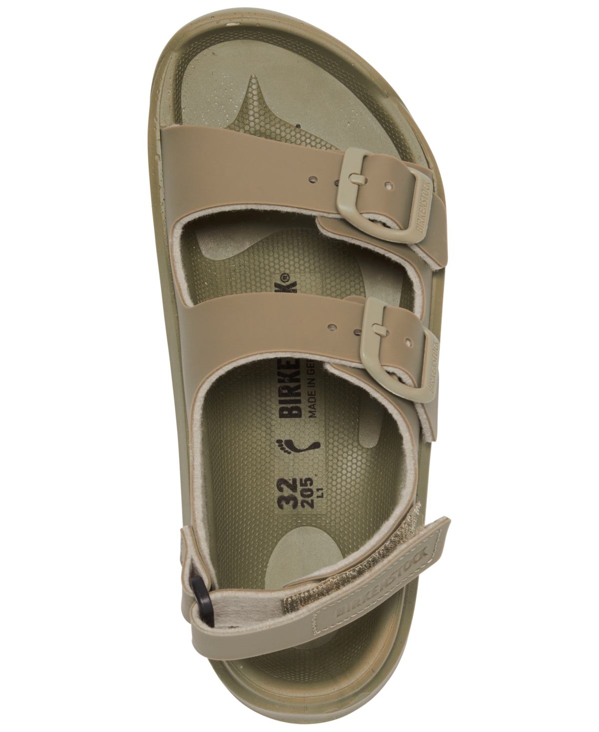 Shop Birkenstock Little Kids Mogami Birko-flor Fastening Strap Sandals From Finish Line In Olive Green