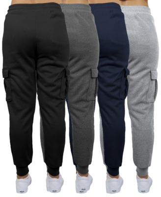 Women's Heavyweight Loose Fit Fleece-Lined Cargo Jogger Pants-4PK