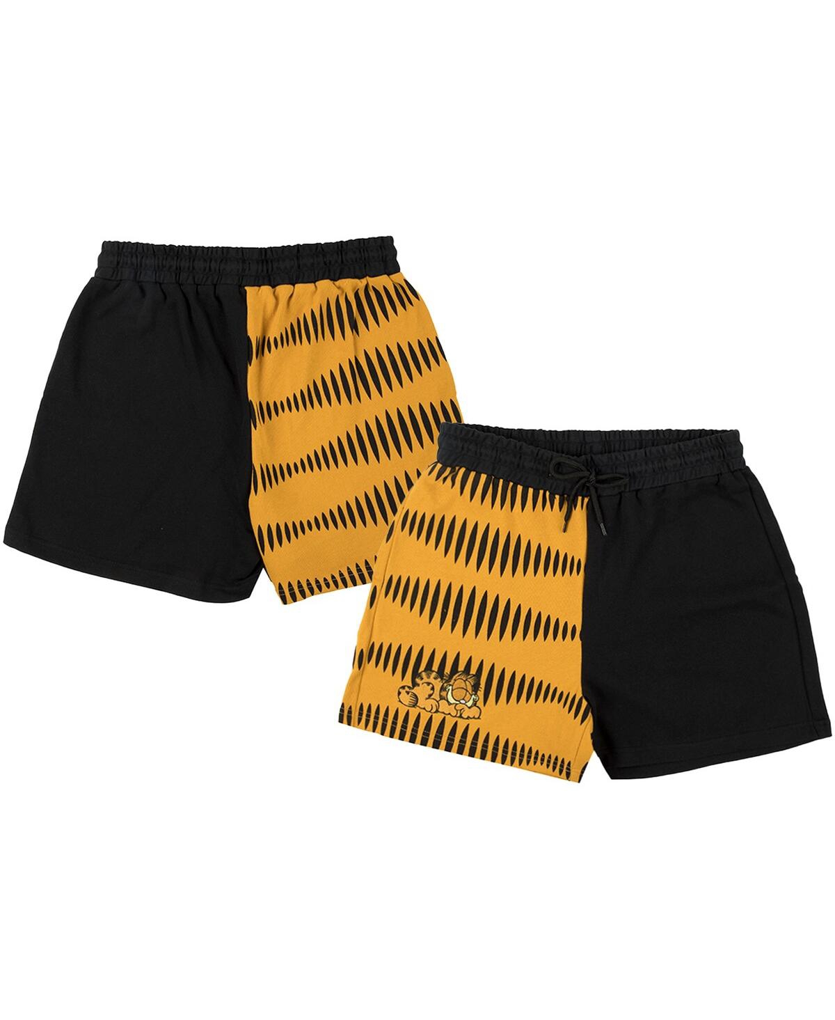 Men's Orange Garfield Striped Shorts - Orange
