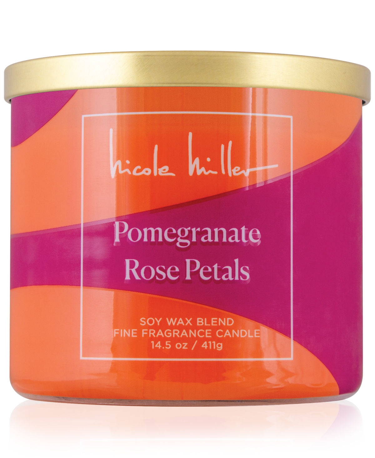NICOLE MILLER POMEGRANATE & ROSE PETALS CANDLE, 14.5 OZ. 