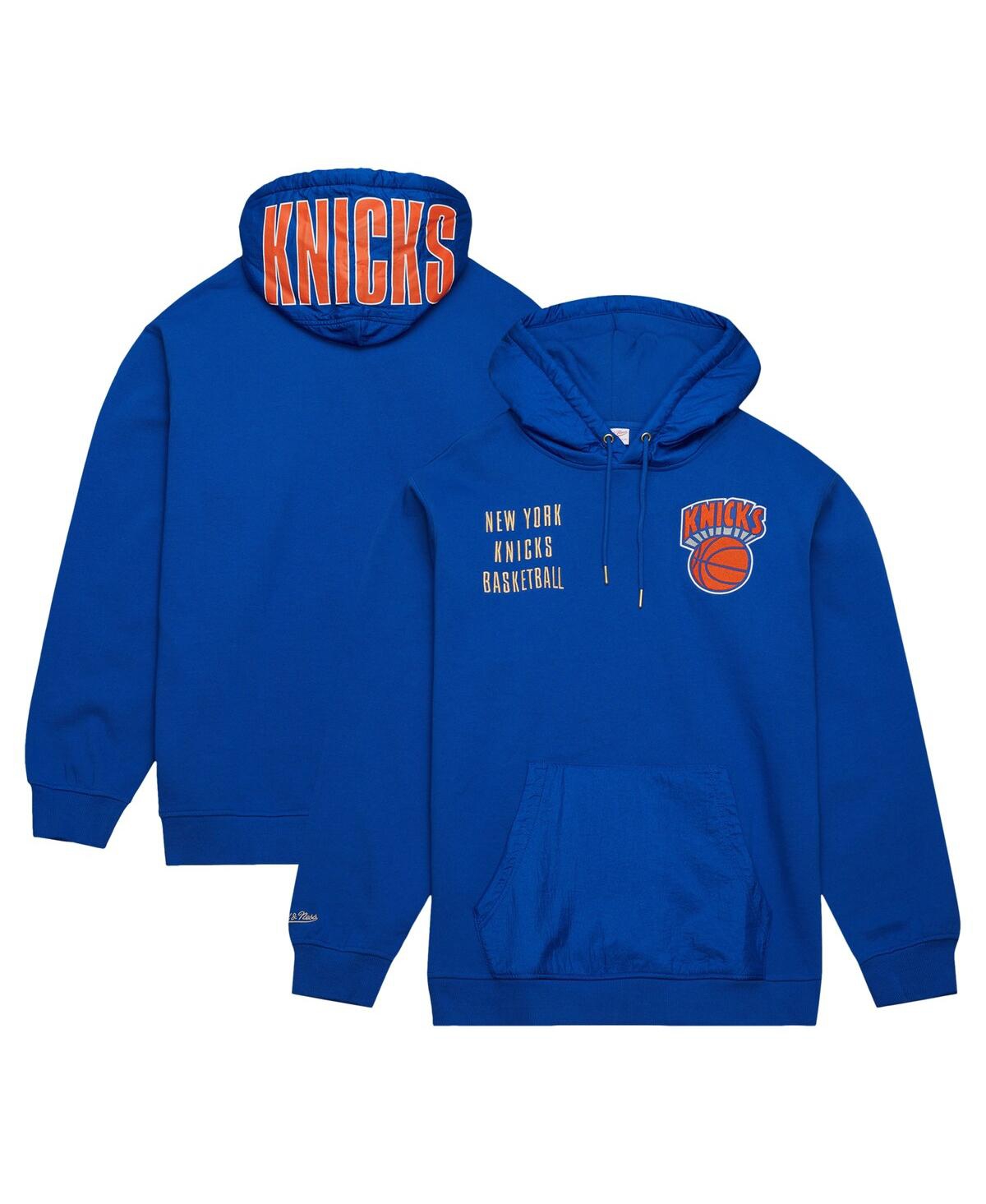 Men's Blue New York Knicks Team Og 2.0 Vintage Like Logo Fleece Pullover Hoodie - Blue