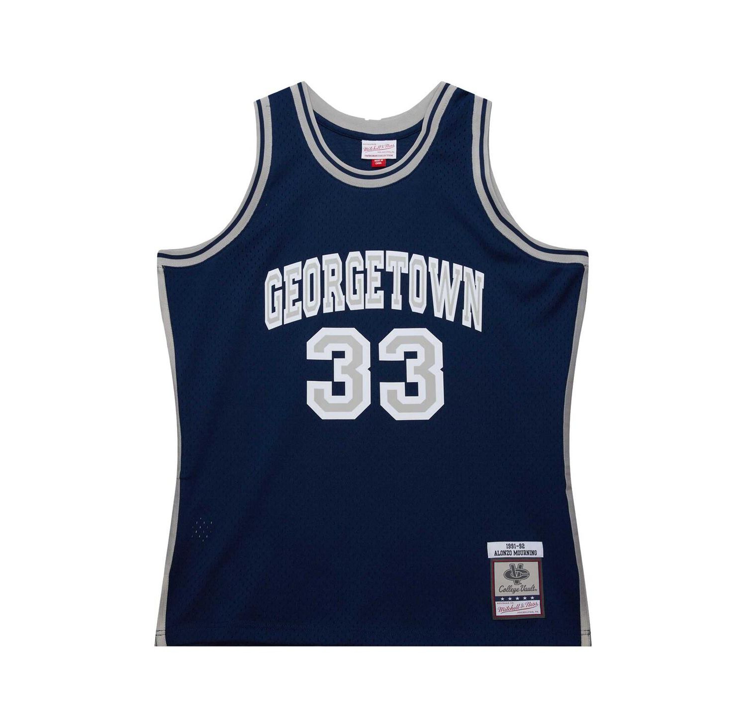 Men's Alonzo Mourning Navy Georgetown Hoyas 1991/92 Swingman Player Jersey