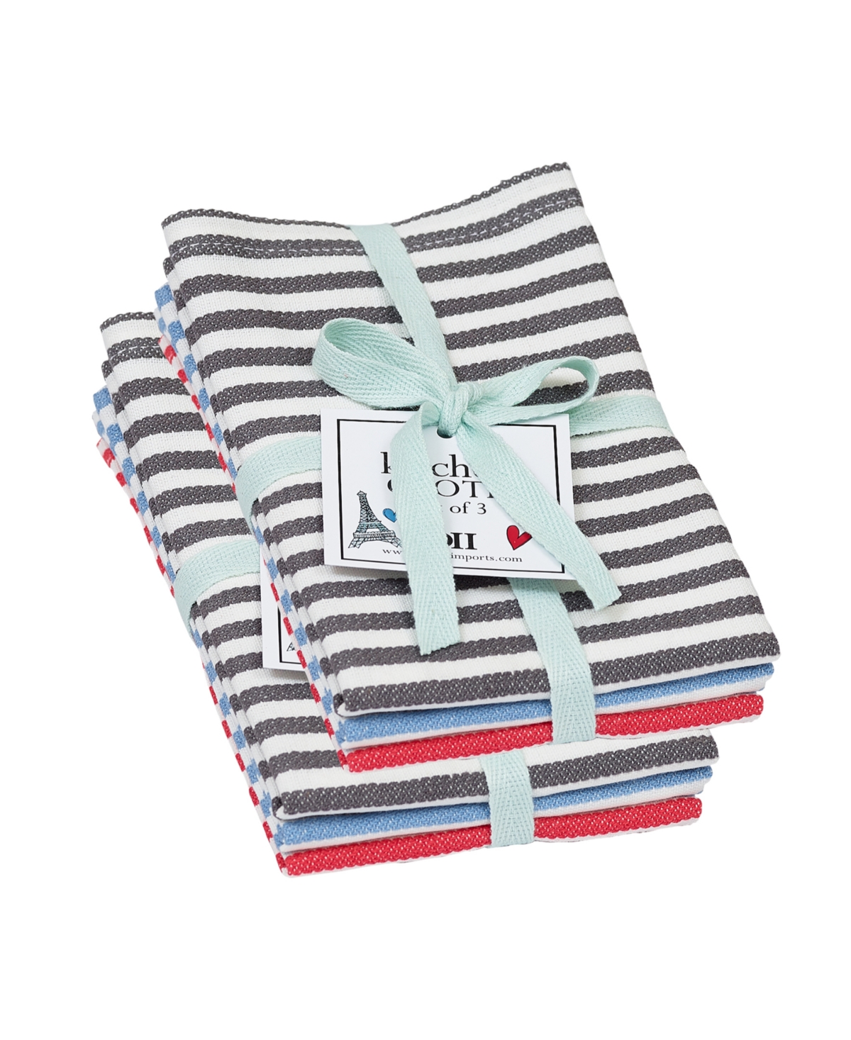 Design Imports Heavy Duty Kitchen Cleaning Collection, Long-lasting Quality, Cotton Dishcloth Set, 13x13", Stripe, In Striped