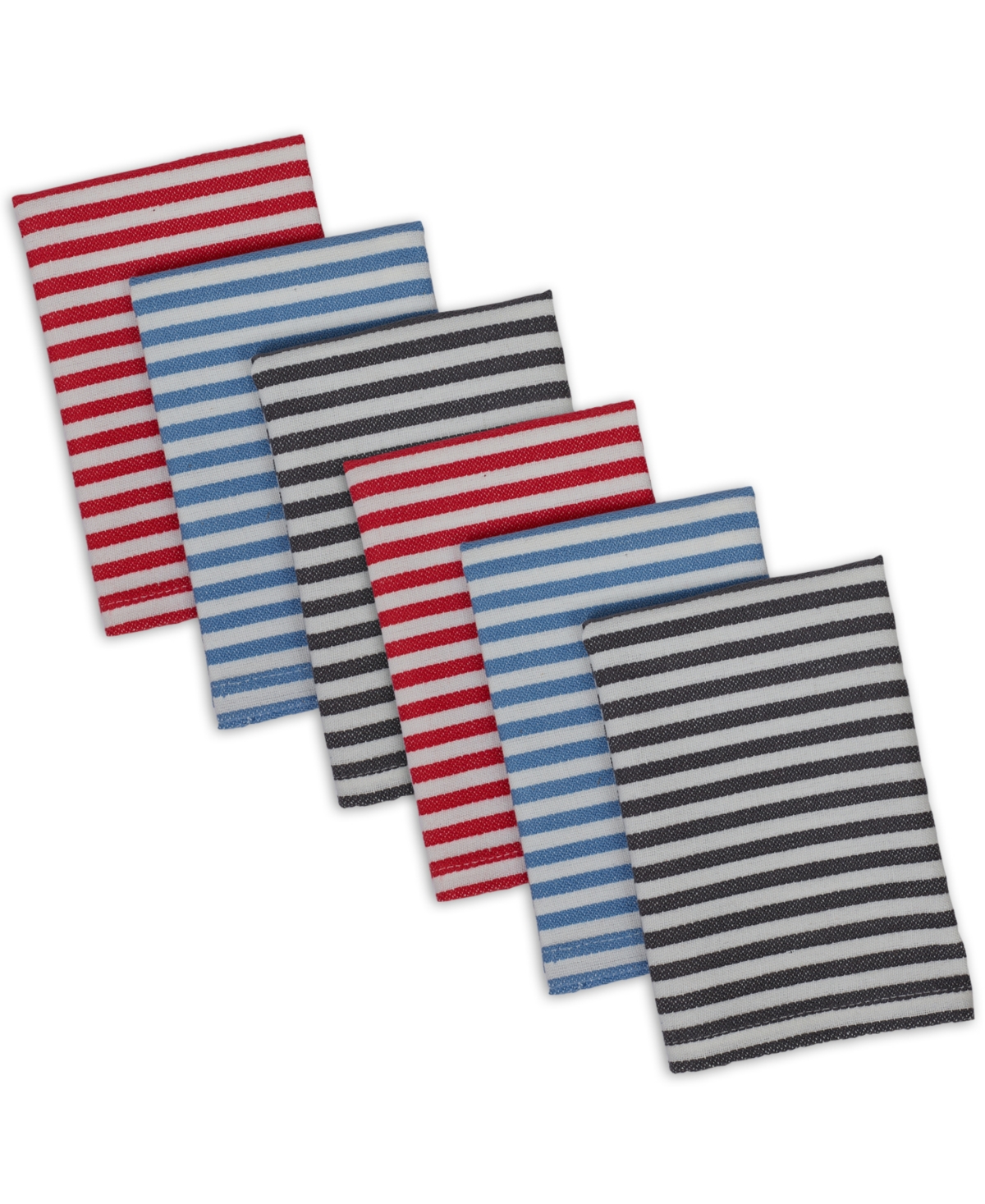 Design Imports Heavy Duty Kitchen Cleaning Collection, Long-lasting Quality, Cotton Dishcloth Set, 13x13", Stripe, In Striped