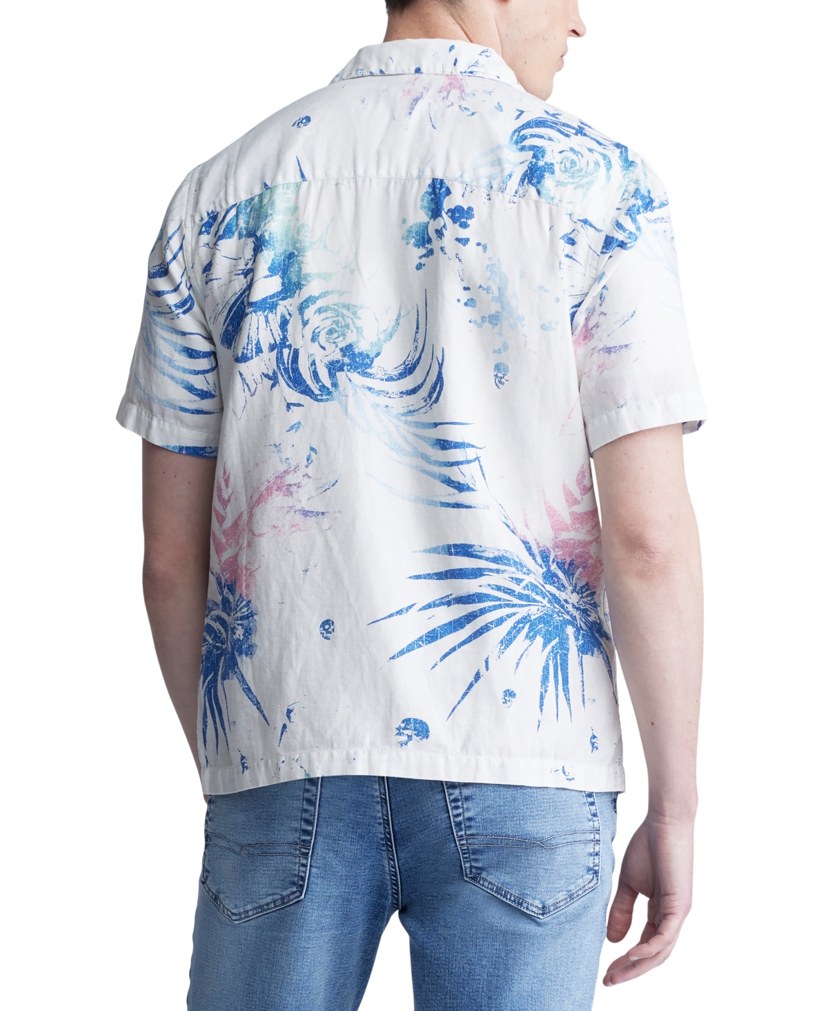 Buffalo David Bitton Men's Salaman Printed Short Sleeve Button-Front Camp Shirt