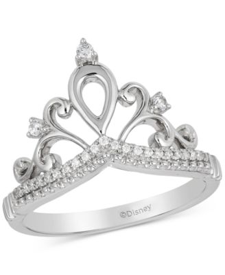 Diamond Princess Tiara Ring (1/10 ct. t.w.) in Sterling Silver - Macy's