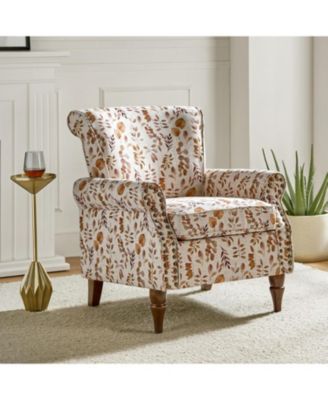 Avelina Wooden Armchair with Nailhead Trim