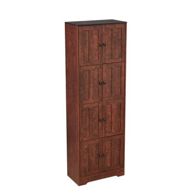 4-Door Walnut Cabinet for Living Room, Kitchen, Office