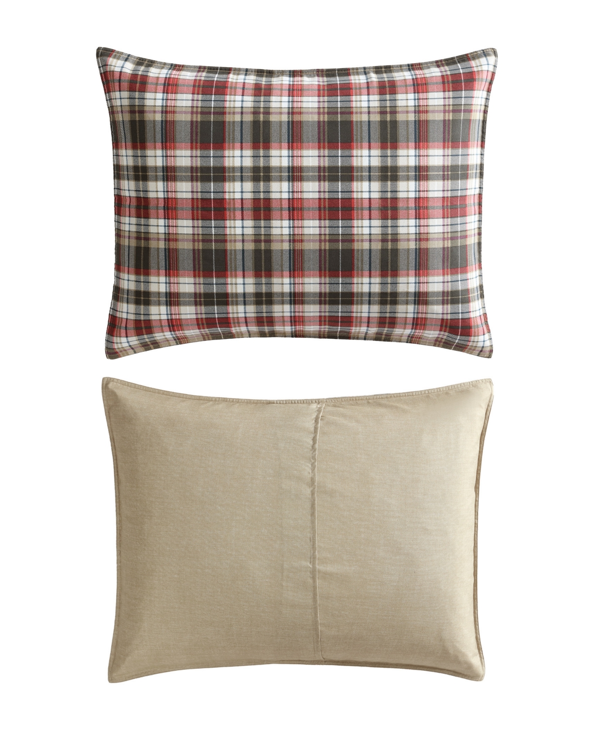 Eddie Bauer Astoria Plaid Microsuede 3 Piece Duvet Cover Set, King In Red