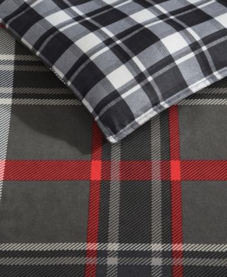 CLOSEOUT! Willow Plaid Microsuede 2 Piece Duvet Cover Set, Twin